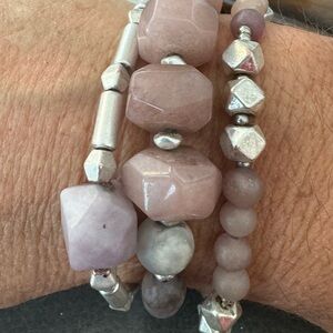Trio of stone bracelets